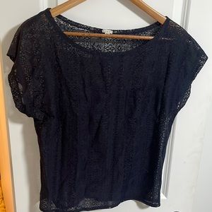 Navy Short Sleeve Blouse